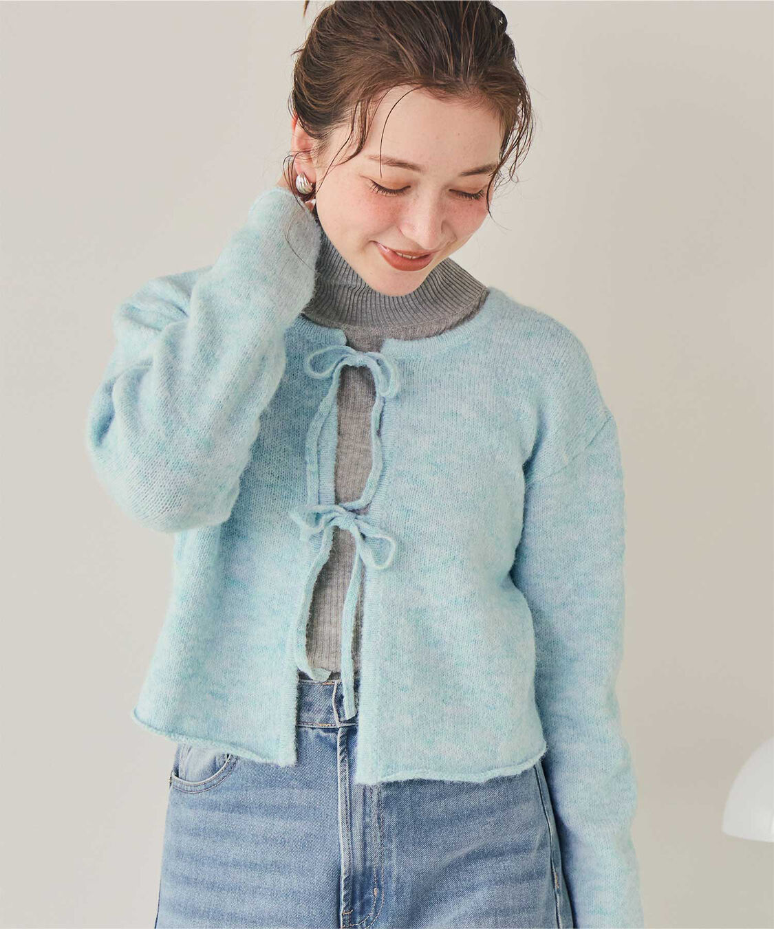 titivate「前後2wayリボンデザインニット」|ニット・セーター|ライトブルー