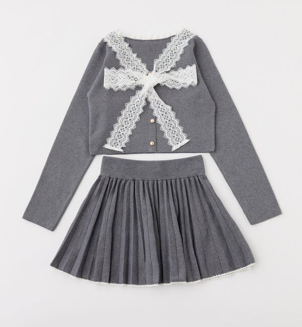  「レースボウタイニットセットアップ」|ワンピース|