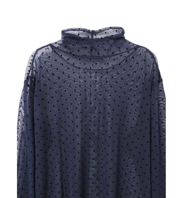 mizuiro ind「mizuiro ind メッシュドットハイネックプルオーバー」|Tシャツ・カットソー|