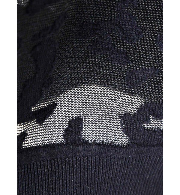 mizuiro ind「mizuiro ind メッシュ刺繍クルーカーディガン」|カーディガン|