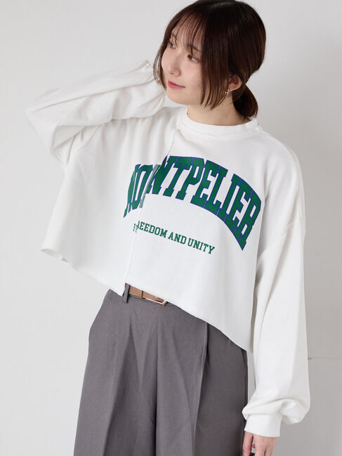 Te chichi TERRASSE「リメイク風プリント裏毛プルオーバー」|その他|オフホワイト