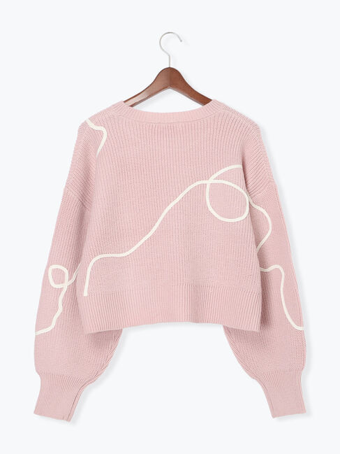 Te chichi TERRASSE「畦編みコード刺繍ニットプルオーバー」|ニット・セーター|