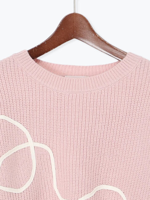 Te chichi TERRASSE「畦編みコード刺繍ニットプルオーバー」|ニット・セーター|