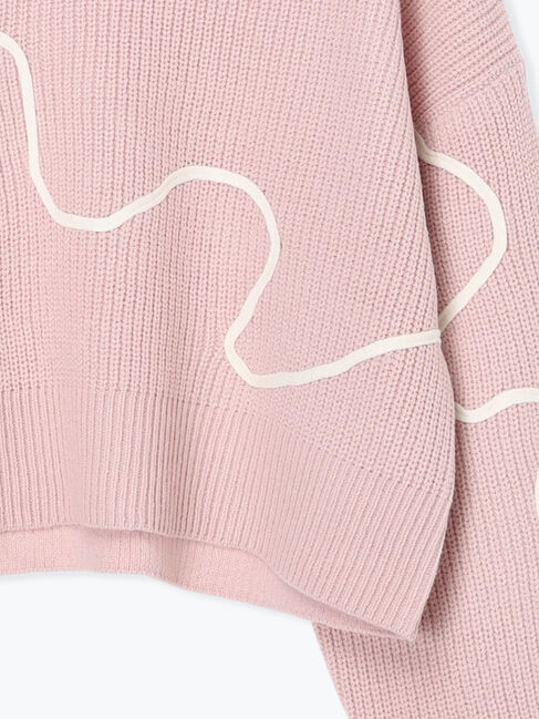 Te chichi TERRASSE「畦編みコード刺繍ニットプルオーバー」|ニット・セーター|