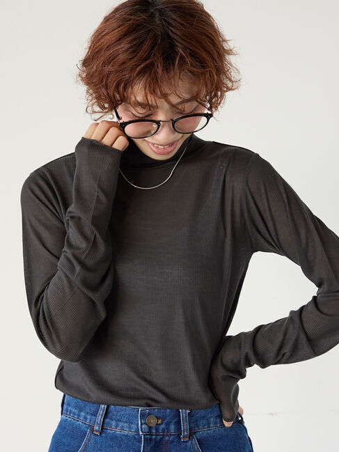 Lugnoncure「シアーテレコハイネックインナー」|Tシャツ・カットソー|