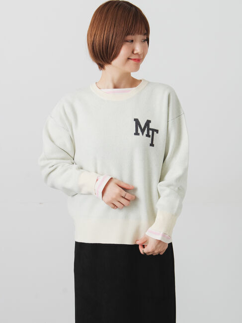 Lugnoncure「ロゴアソートジャカードニット」|ニット・セーター|オフホワイト