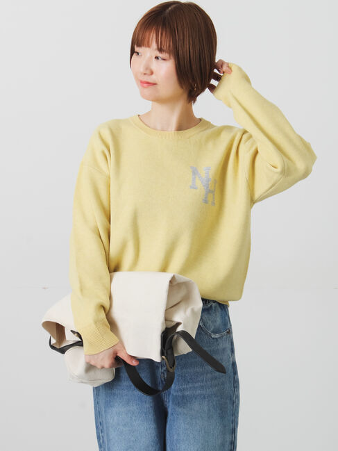 Lugnoncure「ロゴアソートジャカードニット」|ニット・セーター|イエロー