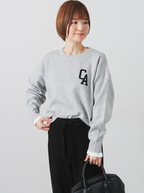 Lugnoncure「ロゴアソートジャカードニット」|ニット・セーター|グレー