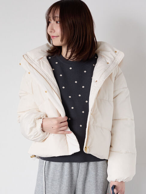 Te chichi TERRASSE「【撥水】フード取外し中綿ショートブルゾン」|ブルゾン・スタジャン|オフホワイト