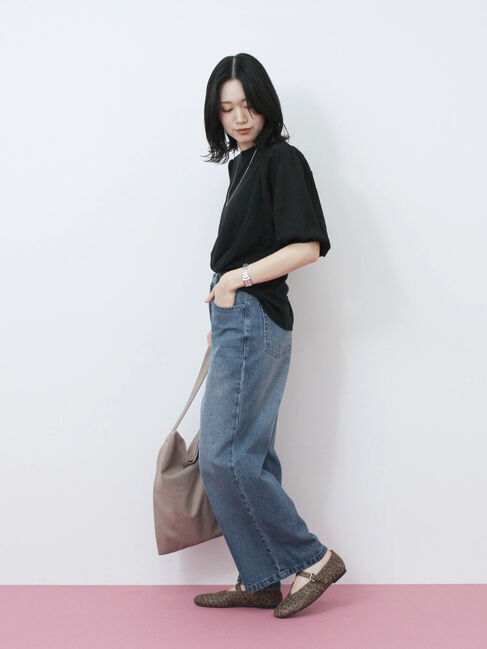 Samansa Mos2 blue「袖ボリュームTシャツ」|Tシャツ・カットソー|