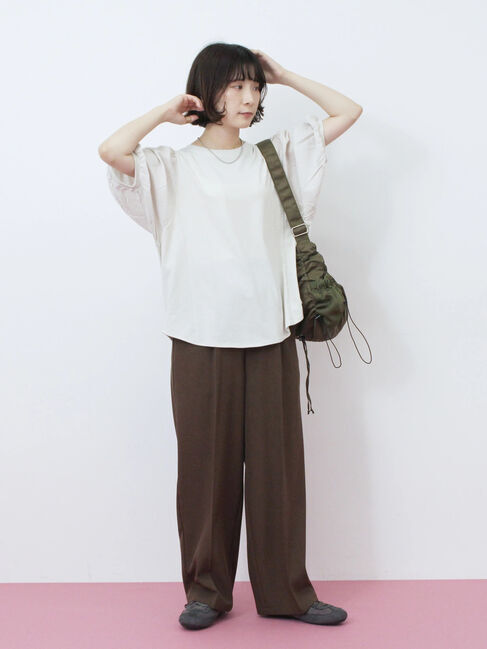 Samansa Mos2 blue「袖ボリュームTシャツ」|Tシャツ・カットソー|