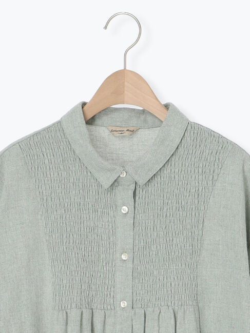 Samansa Mos2「シャーリング切替チュニック」|シャツ・ブラウス|