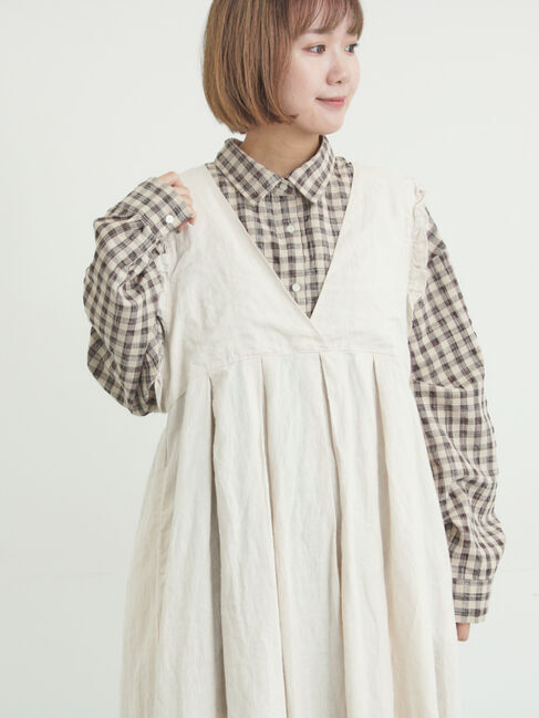 Samansa Mos2「ポコポコチェックオーバーシャツ」|シャツ・ブラウス|