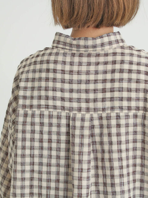 Samansa Mos2「ポコポコチェックオーバーシャツ」|シャツ・ブラウス|