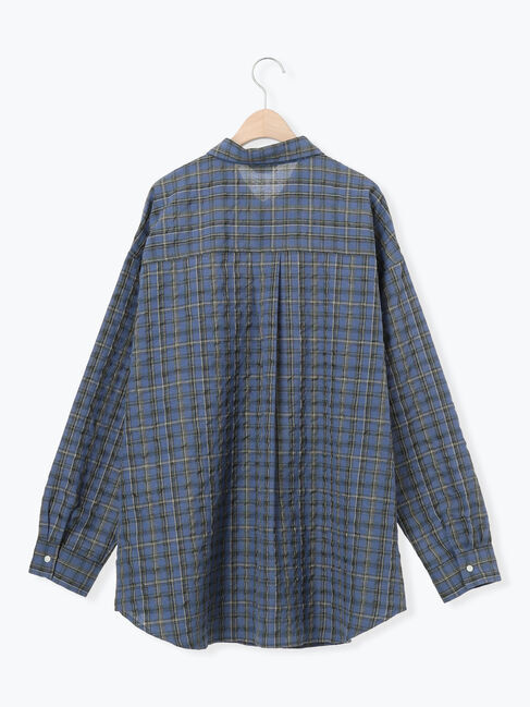 Samansa Mos2「ポコポコチェックオーバーシャツ」|シャツ・ブラウス|