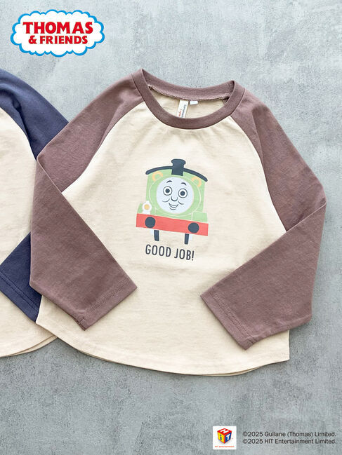 Samansa Mos2 Lagom「【きかんしゃトーマス】ラグランロンT」|Tシャツ・カットソー|モカ