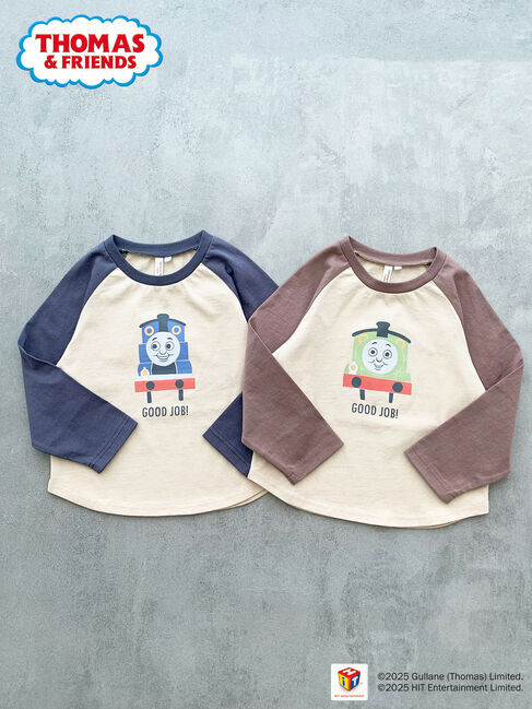 Samansa Mos2 Lagom「【きかんしゃトーマス】ラグランロンT」|Tシャツ・カットソー|