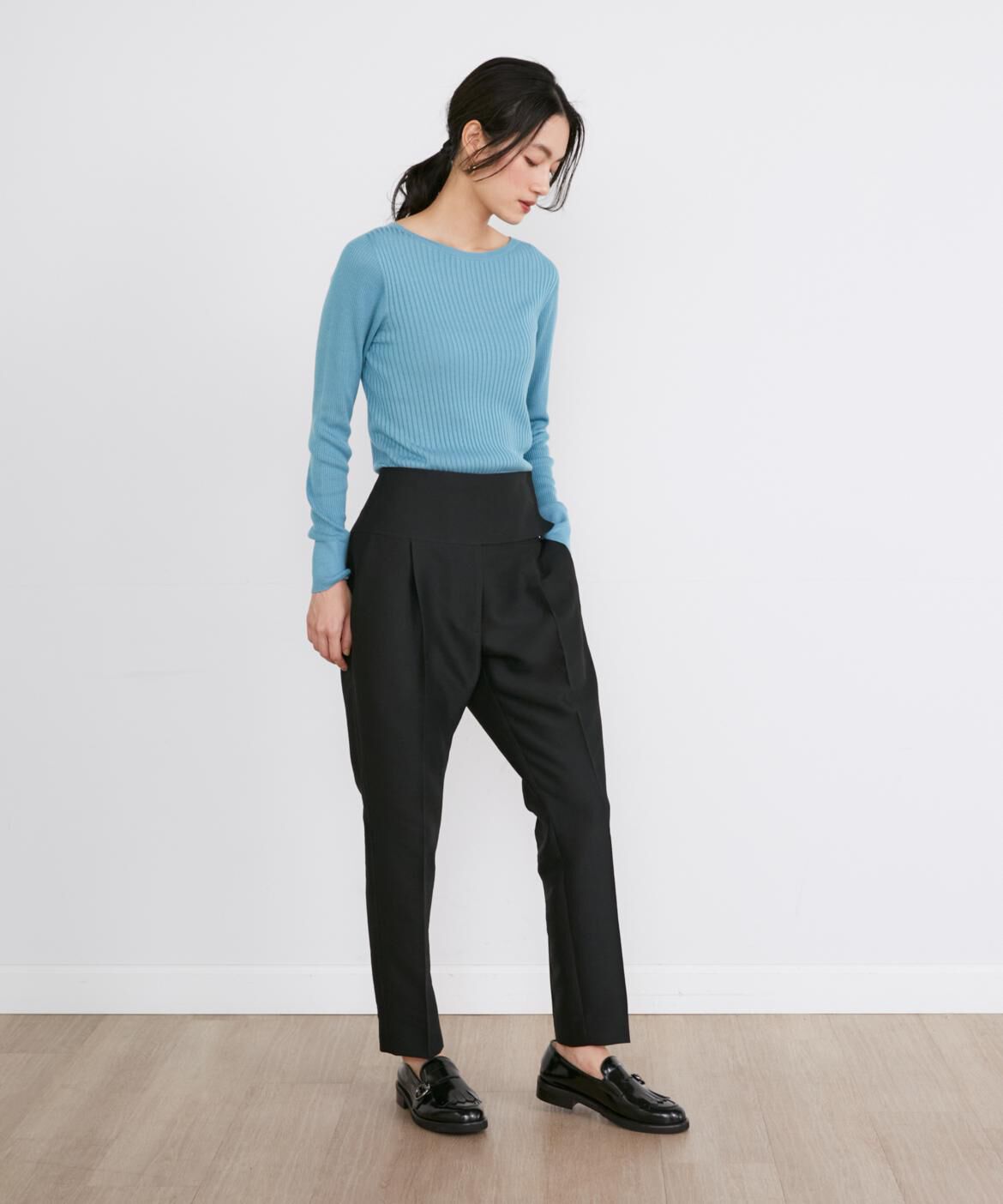 INED「《大きいサイズ》クルーネックリブニット《Cuoo》」|ニット・セーター|