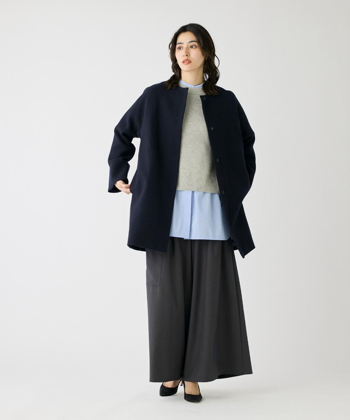 DAY by DAY it&rsquo;s international「ノーカラーメルトンコート《Super110's Wool》」|ノーカラージャケット|