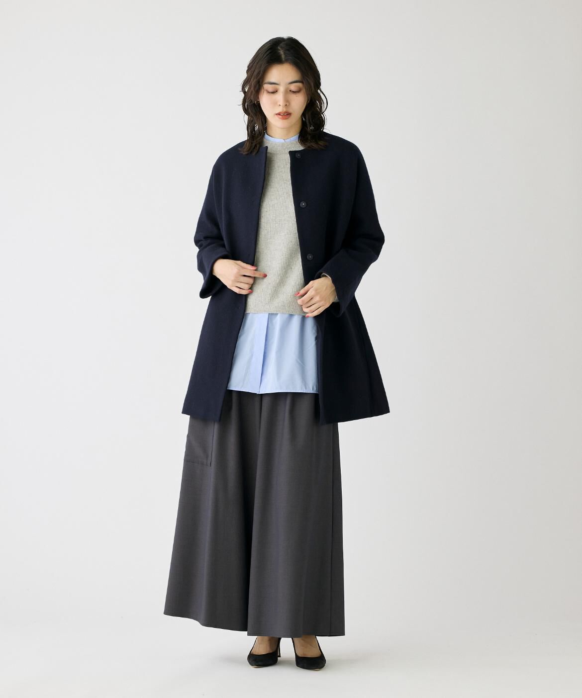 DAY by DAY it&rsquo;s international「ノーカラーメルトンコート《Super110's Wool》」|ノーカラージャケット|