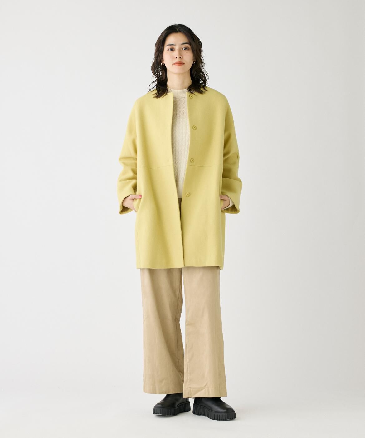 DAY by DAY it&rsquo;s international「ノーカラーメルトンコート《Super110's Wool》」|ノーカラージャケット|