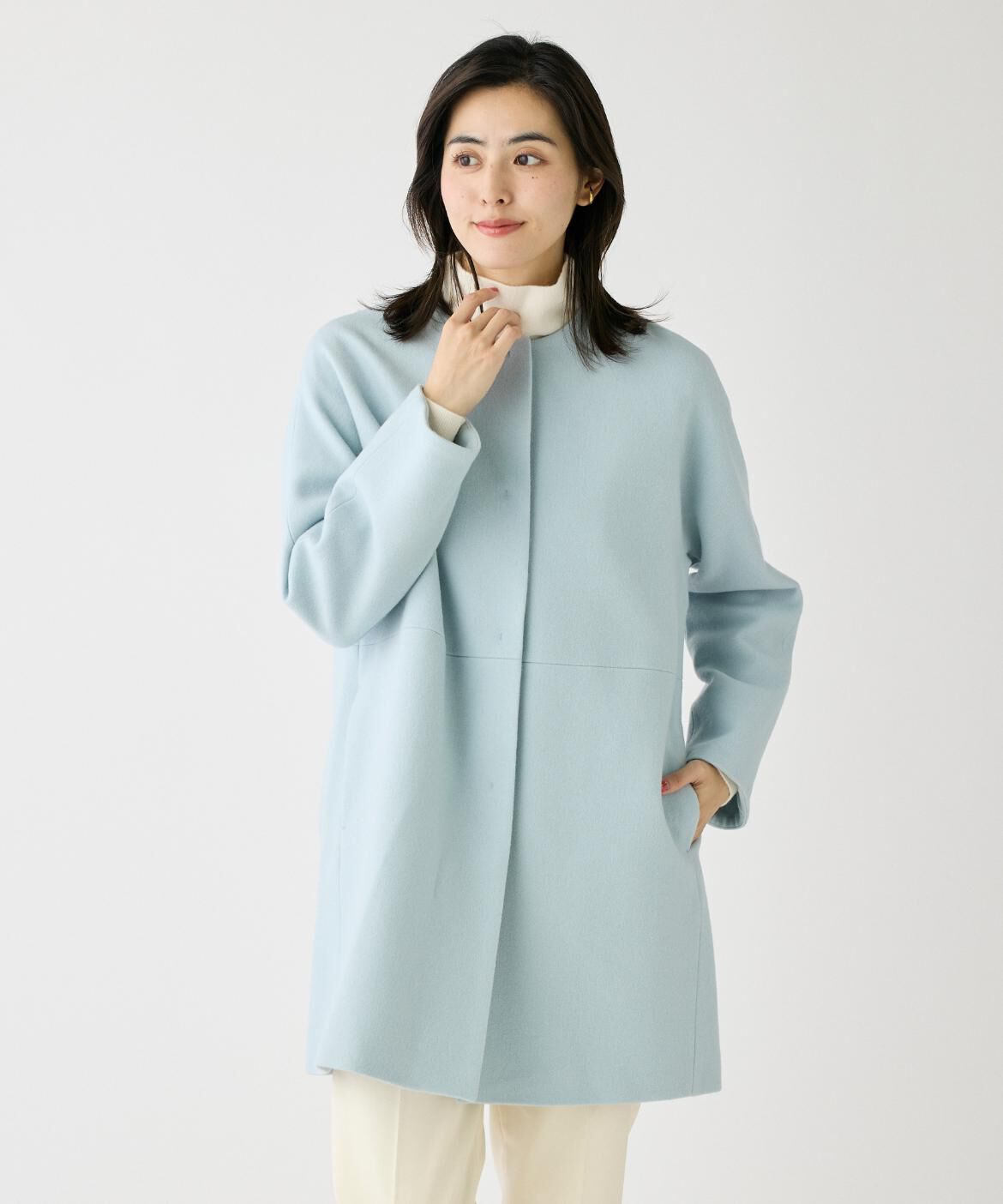 DAY by DAY it&rsquo;s international「ノーカラーメルトンコート《Super110's Wool》」|ノーカラージャケット|