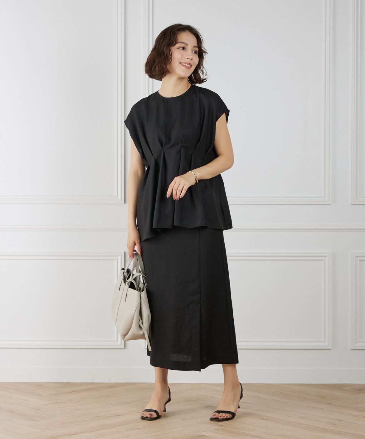 INED「ラップ風スカート」|タイト|