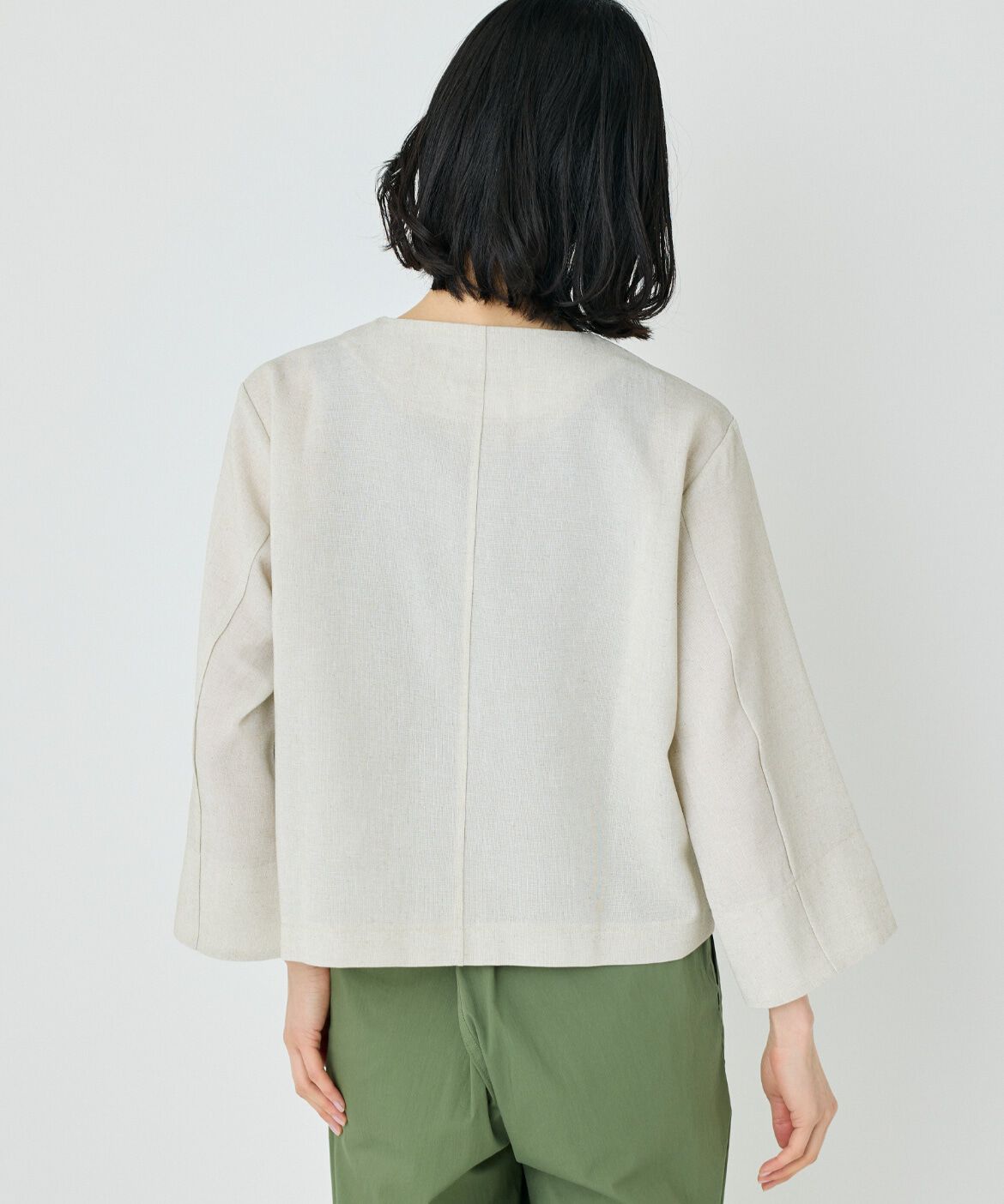 7-IDconcept.「《大きいサイズ》カラミノーカラージャケット」|ノーカラージャケット|