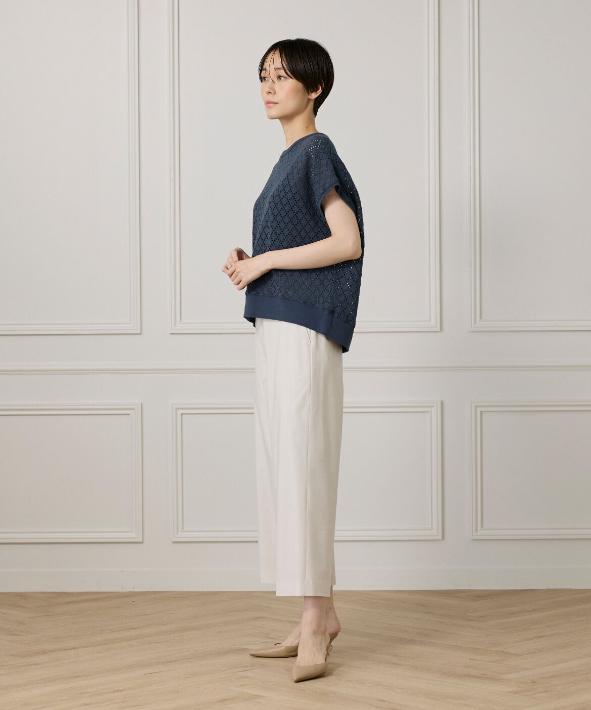 7-IDconcept.「《大きいサイズ》アイレット天竺カットプルオーバー」|Tシャツ・カットソー|