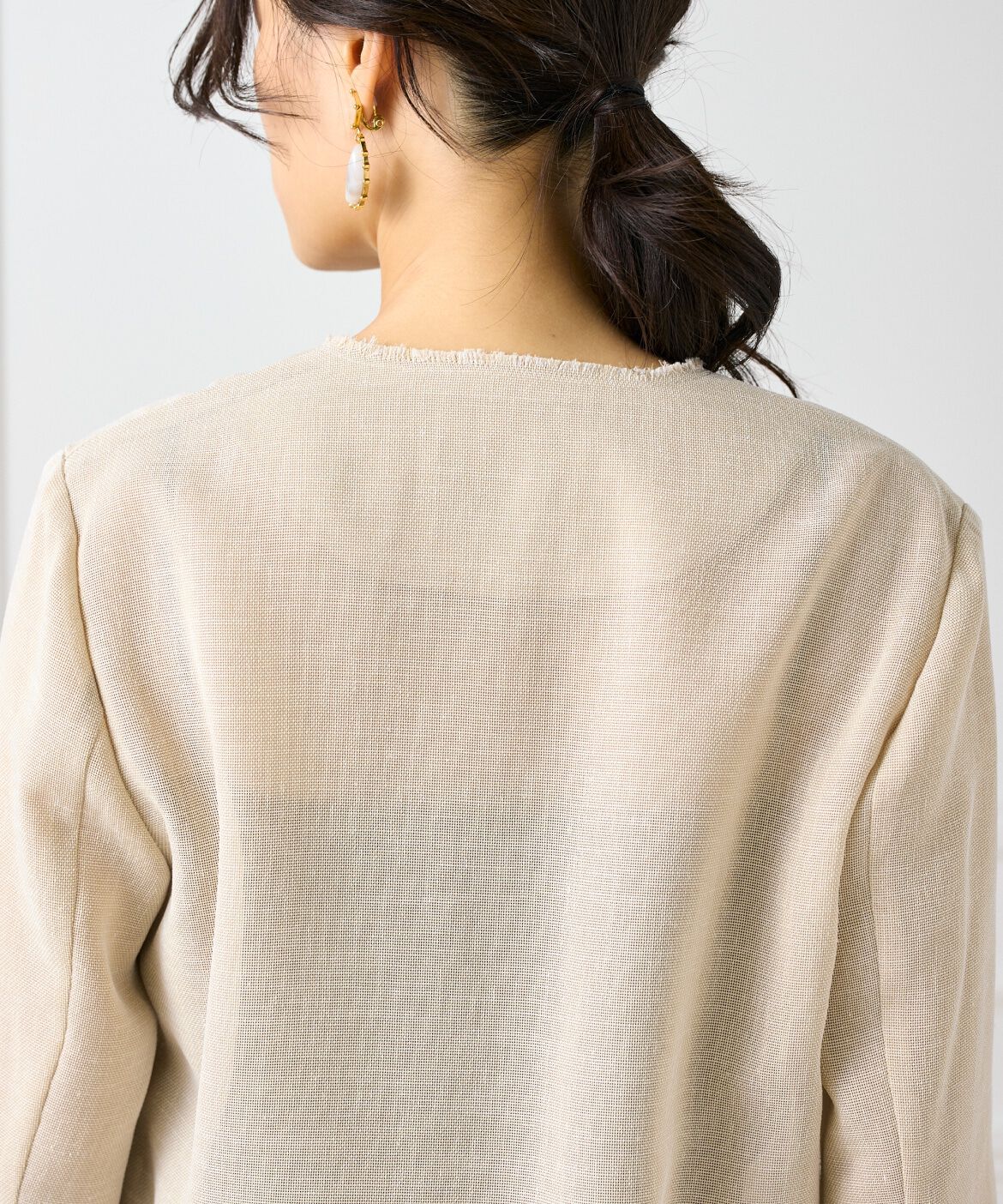 INED「カラミジャケット」|ノーカラージャケット|