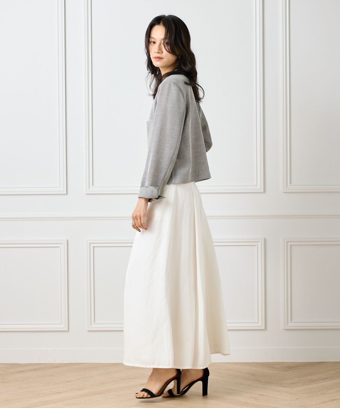 INED「カラミジャケット」|ノーカラージャケット|