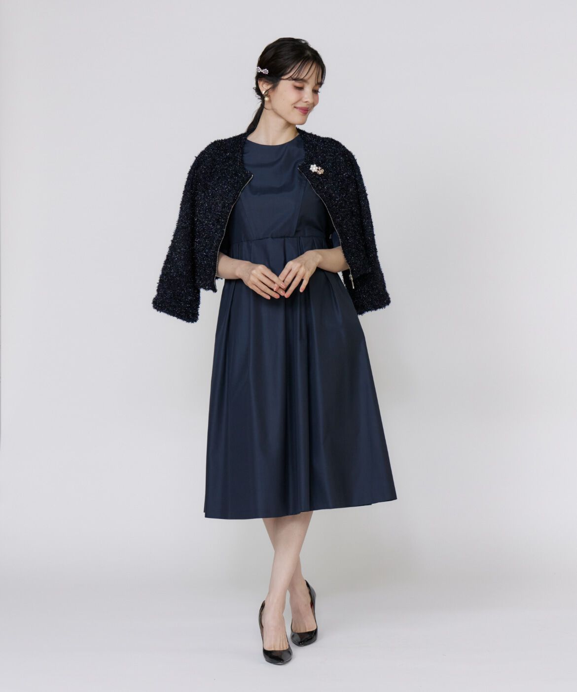 Maglie le cassetto「《プラスサイズ》ライトクチュールワンピース《M Maglie le cassetto》」|ワンピース|