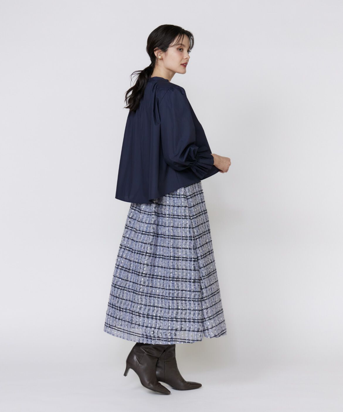 Maglie le cassetto「配色フリルショート丈ブラウス」|シャツ・ブラウス|