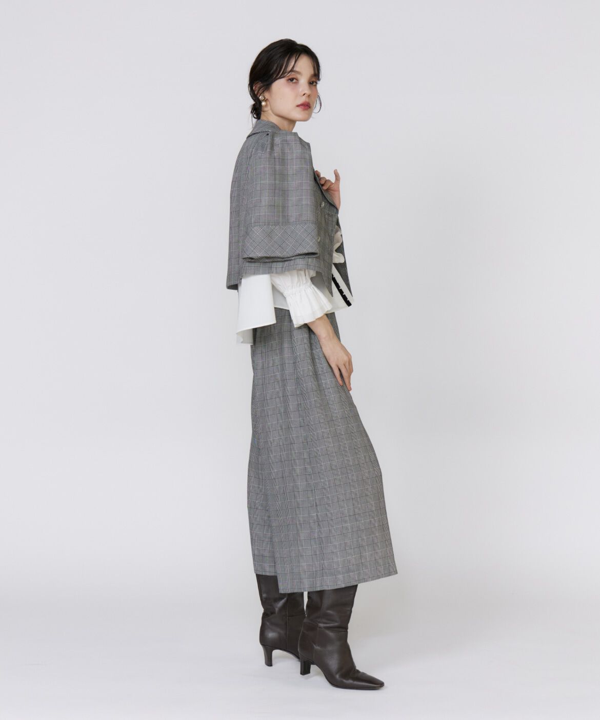 Maglie le cassetto「配色フリルショート丈ブラウス」|シャツ・ブラウス|