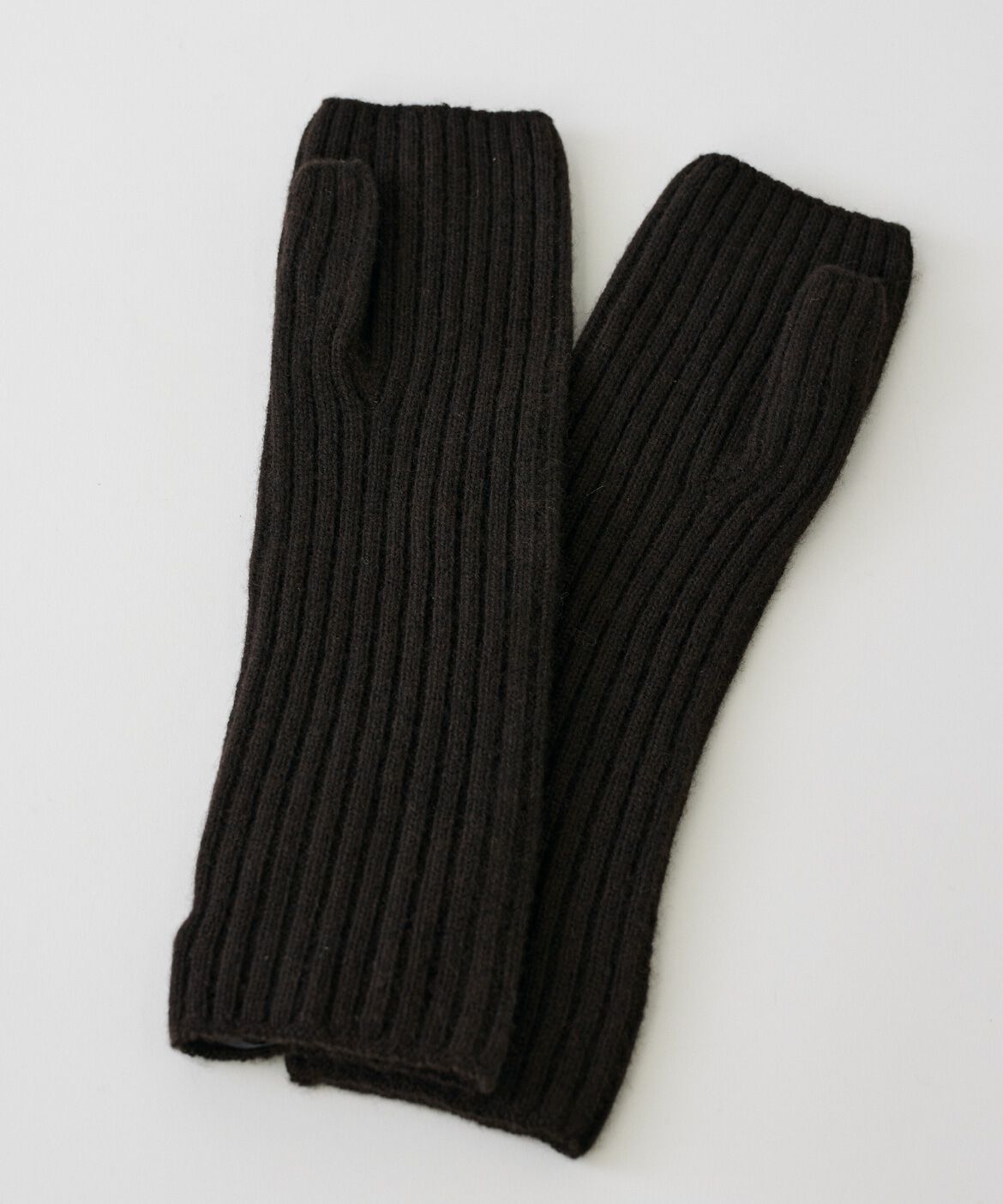 FAVORITE SUKINAMONO「ミドルゲージカシミヤ リブアームウォーマー《ASAUCE MELER》」|手袋|ダークブラウ 4