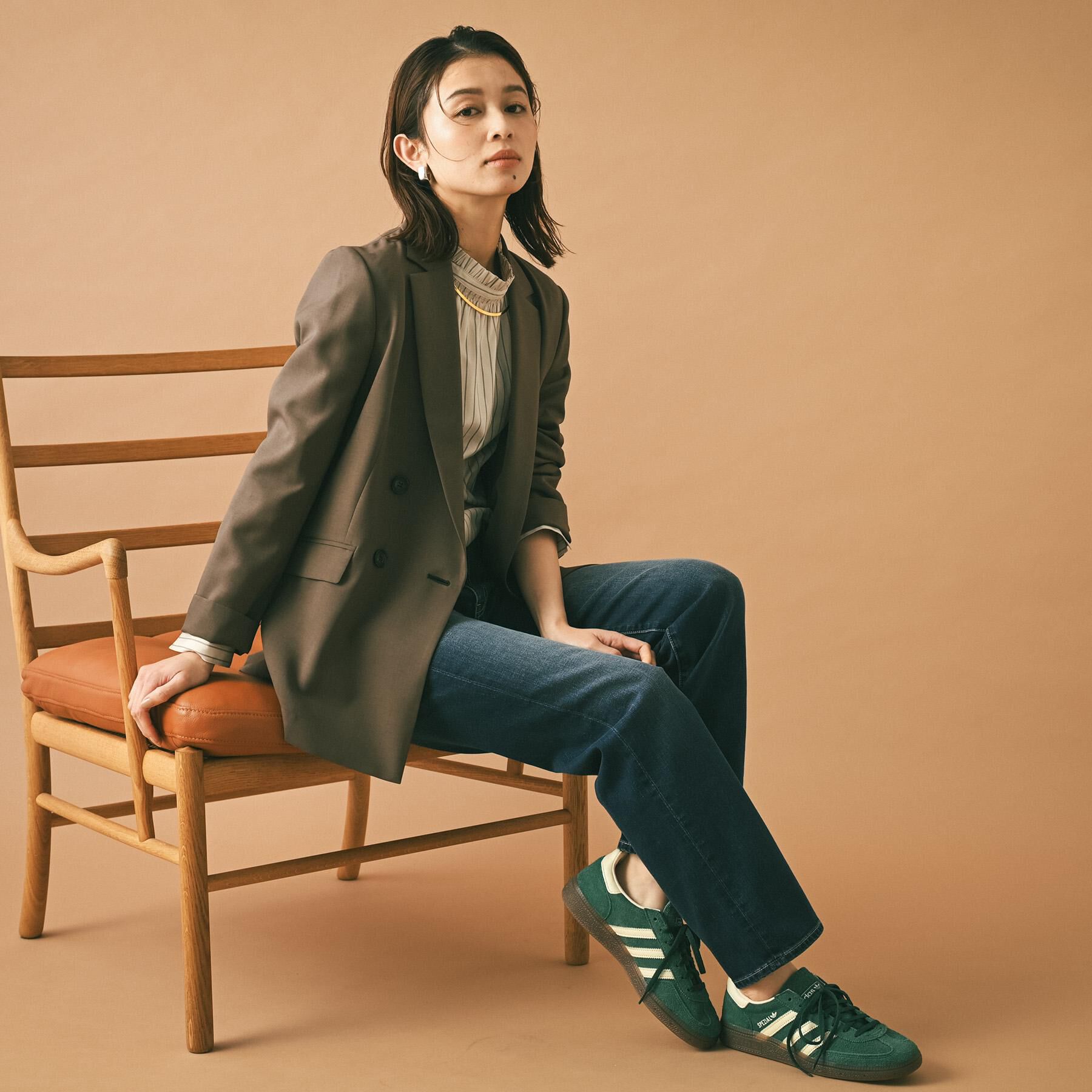 UNTITLED「【接触冷感/UVカット/洗える】エアリー ダブルブレストジャケット」|テーラードジャケット|