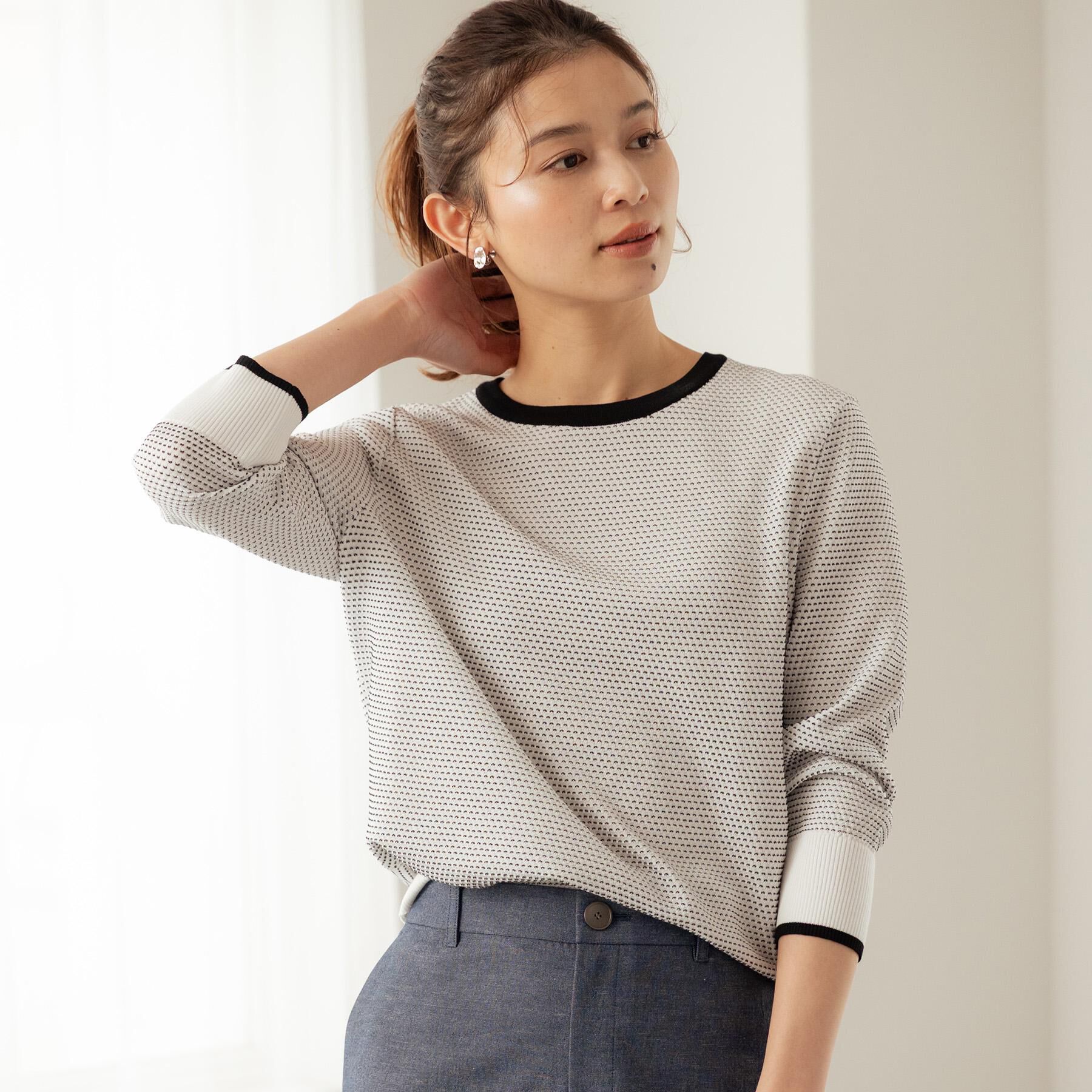 UNTITLED「配色ハイゲージニットトップス」|ニット・セーター|