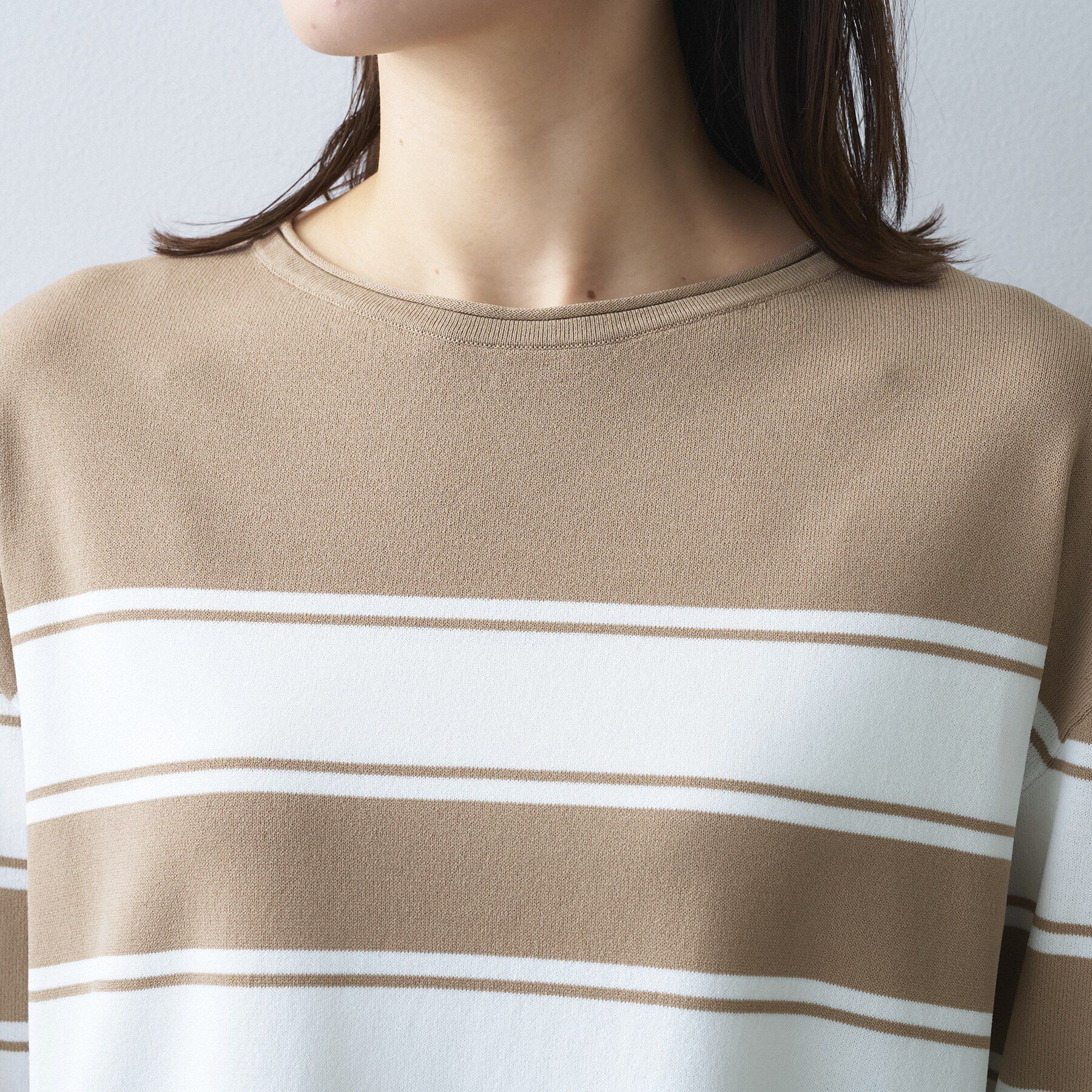 UNTITLED「ボーダーボートネックニット」|ニット・セーター|