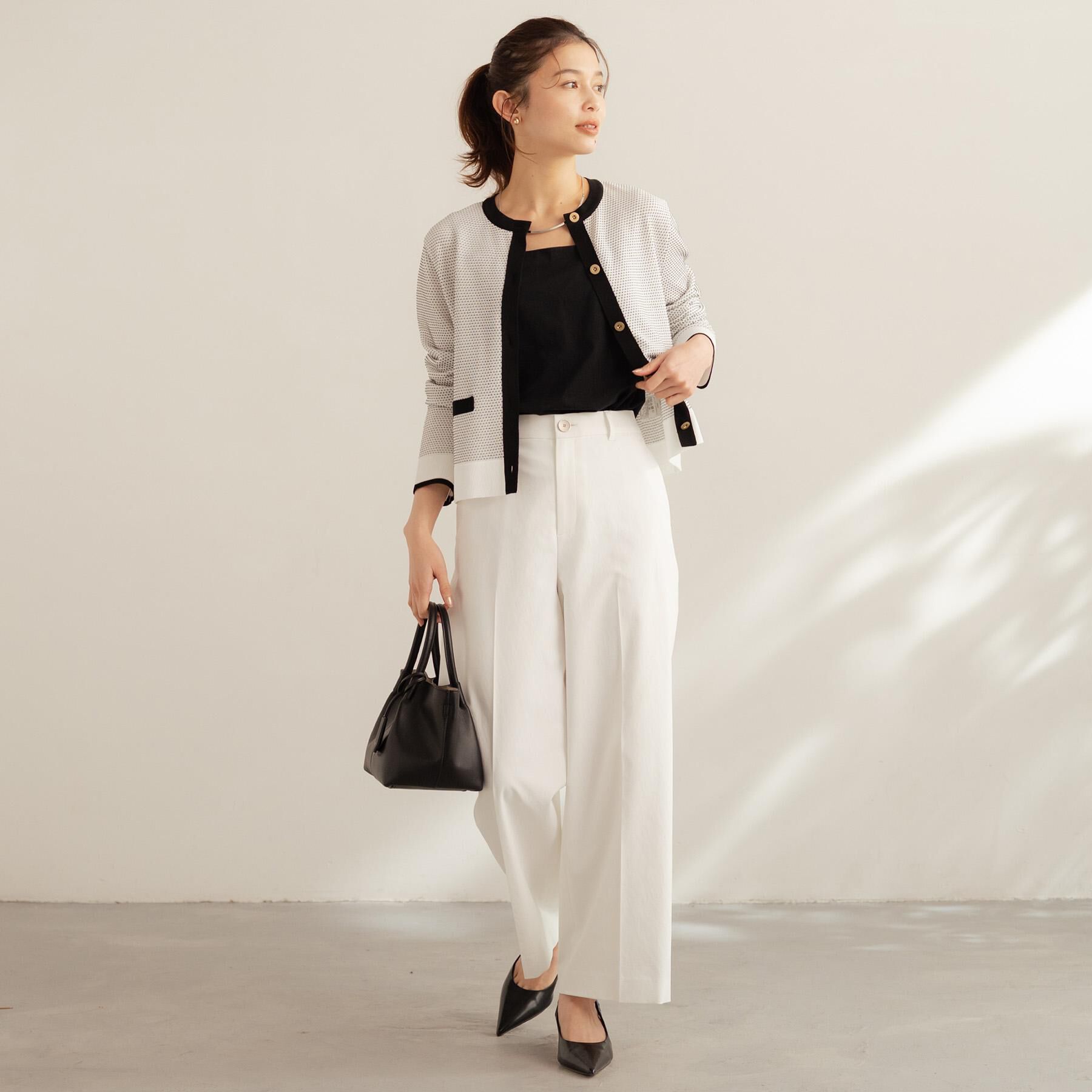 UNTITLED「配色ハイゲージニットカーディガン」|カーディガン|