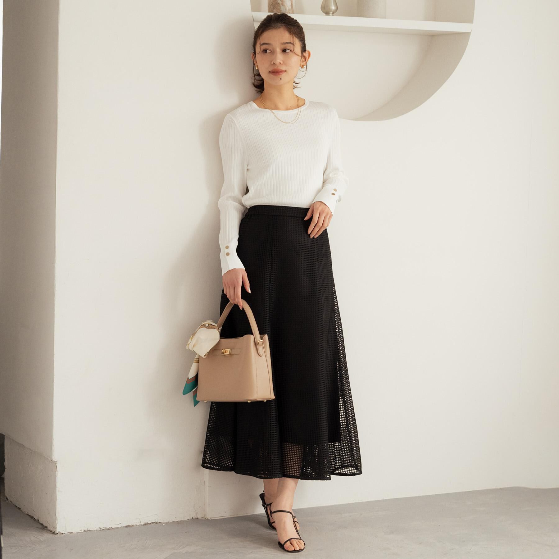 UNTITLED「スクエアメッシュスカート」|スカート|