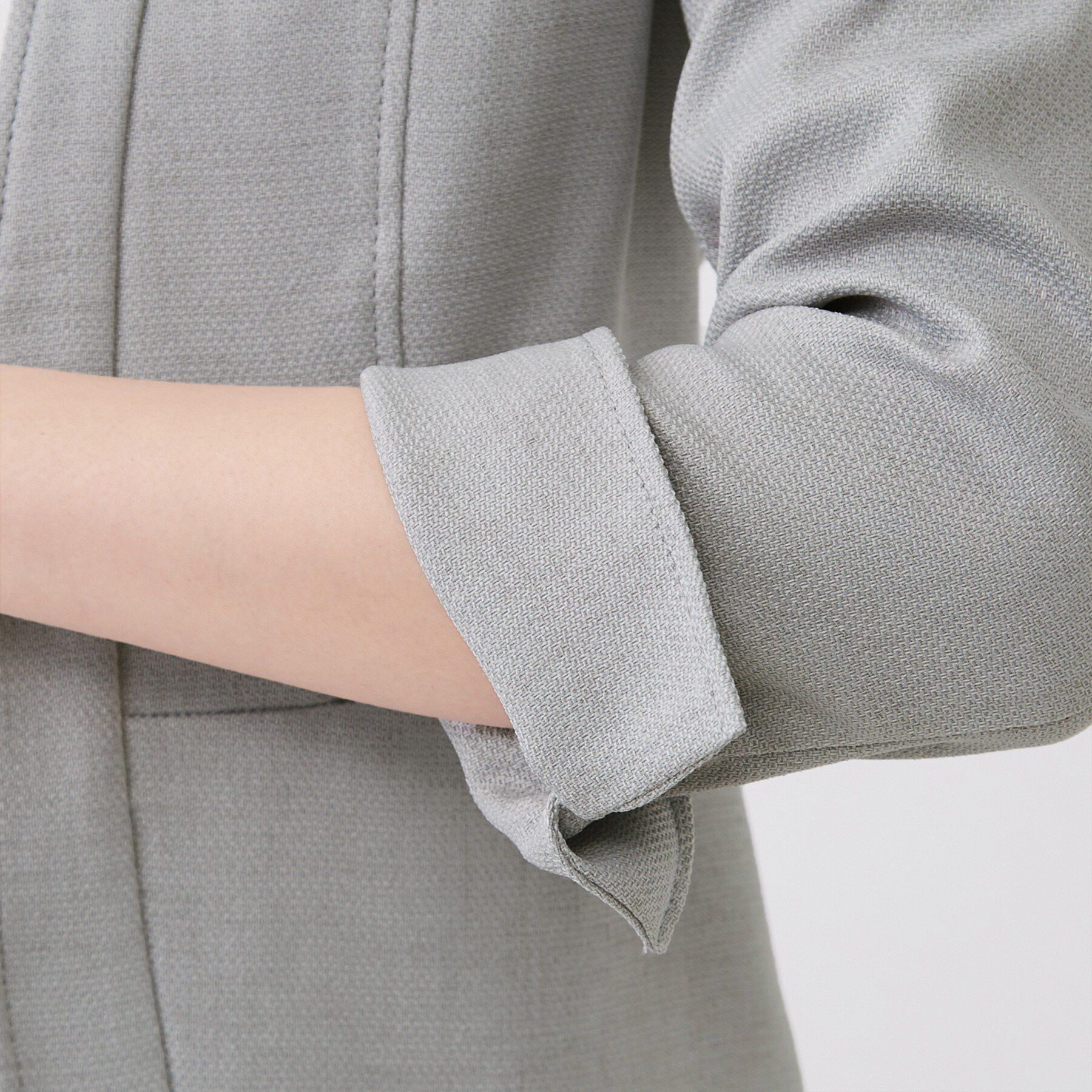 COUP DE CHANCE「【手洗い可／日本製／裏地無し／UV／清涼感／セットアップ可】麻調合繊カラーレスジャケット」|ノーカラージャケット|