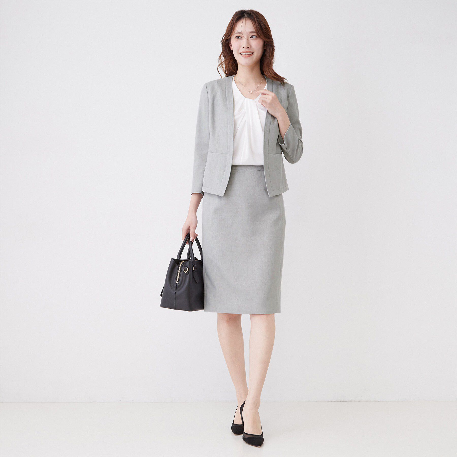 COUP DE CHANCE「【手洗い可／日本製／裏地無し／UV／清涼感／セットアップ可】麻調合繊カラーレスジャケット」|ノーカラージャケット|