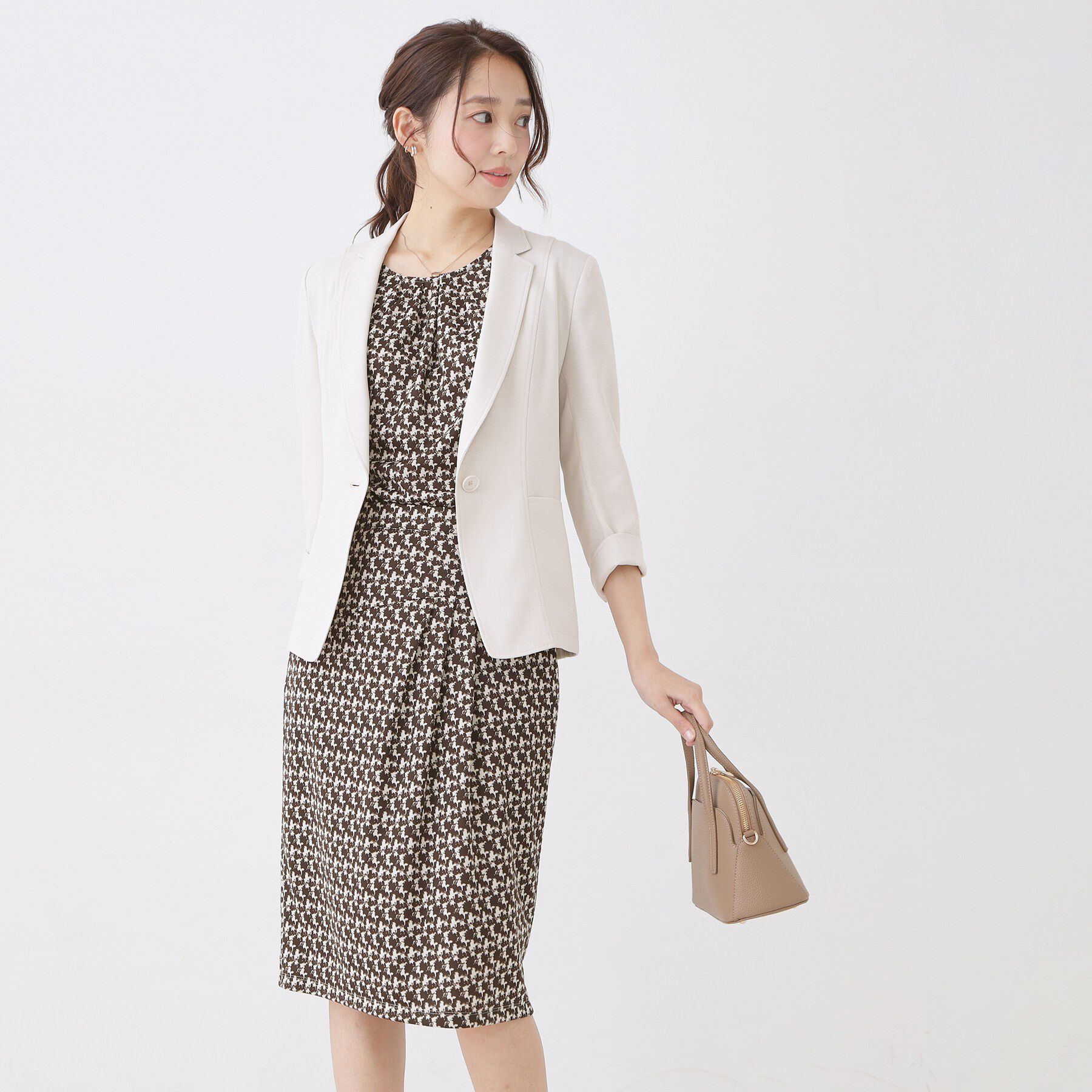 COUP DE CHANCE「【手洗い可／日本製／セットアップ可】幾何柄タイトスカート」|スカート|