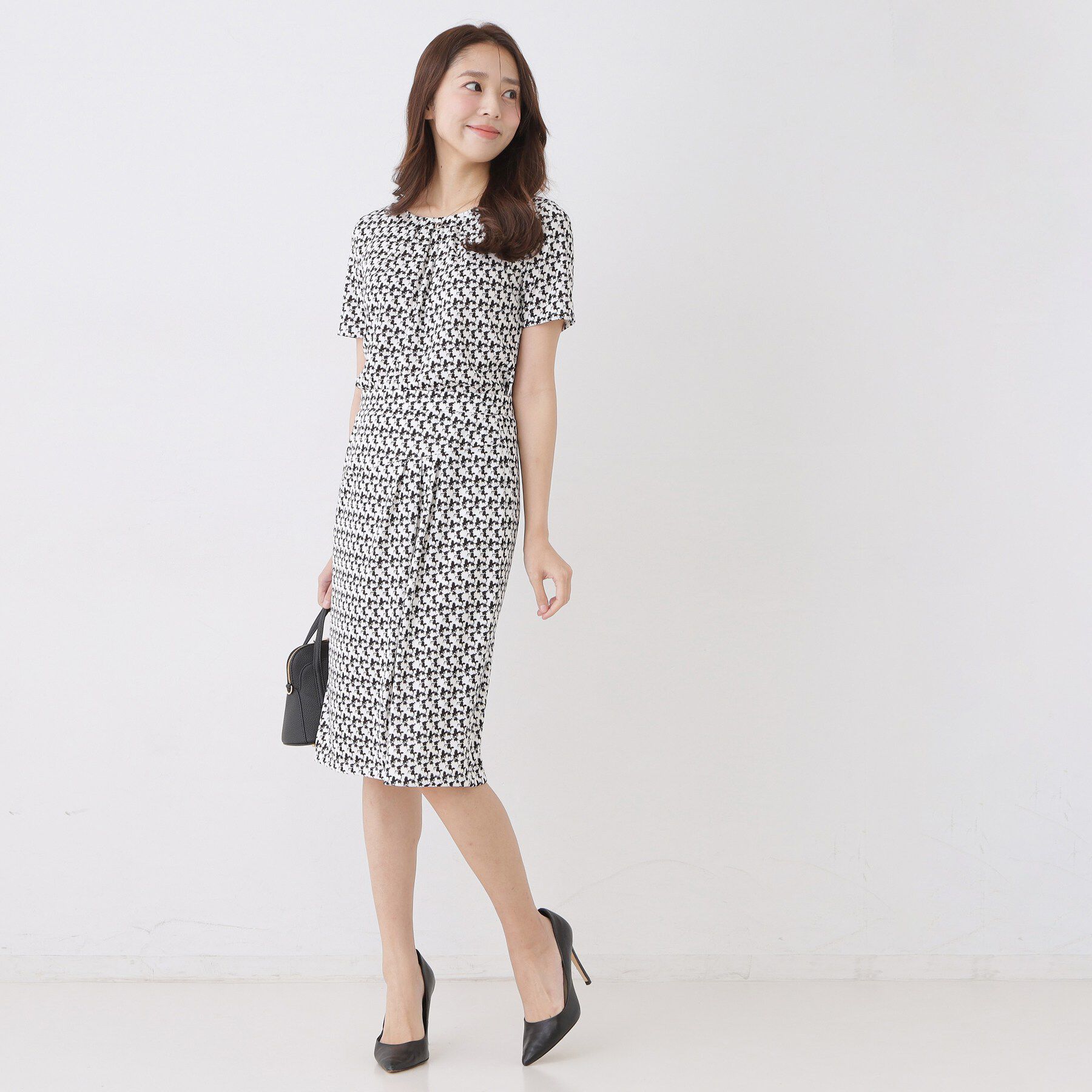 COUP DE CHANCE「【手洗い可／日本製／セットアップ可】幾何柄タイトスカート」|スカート|