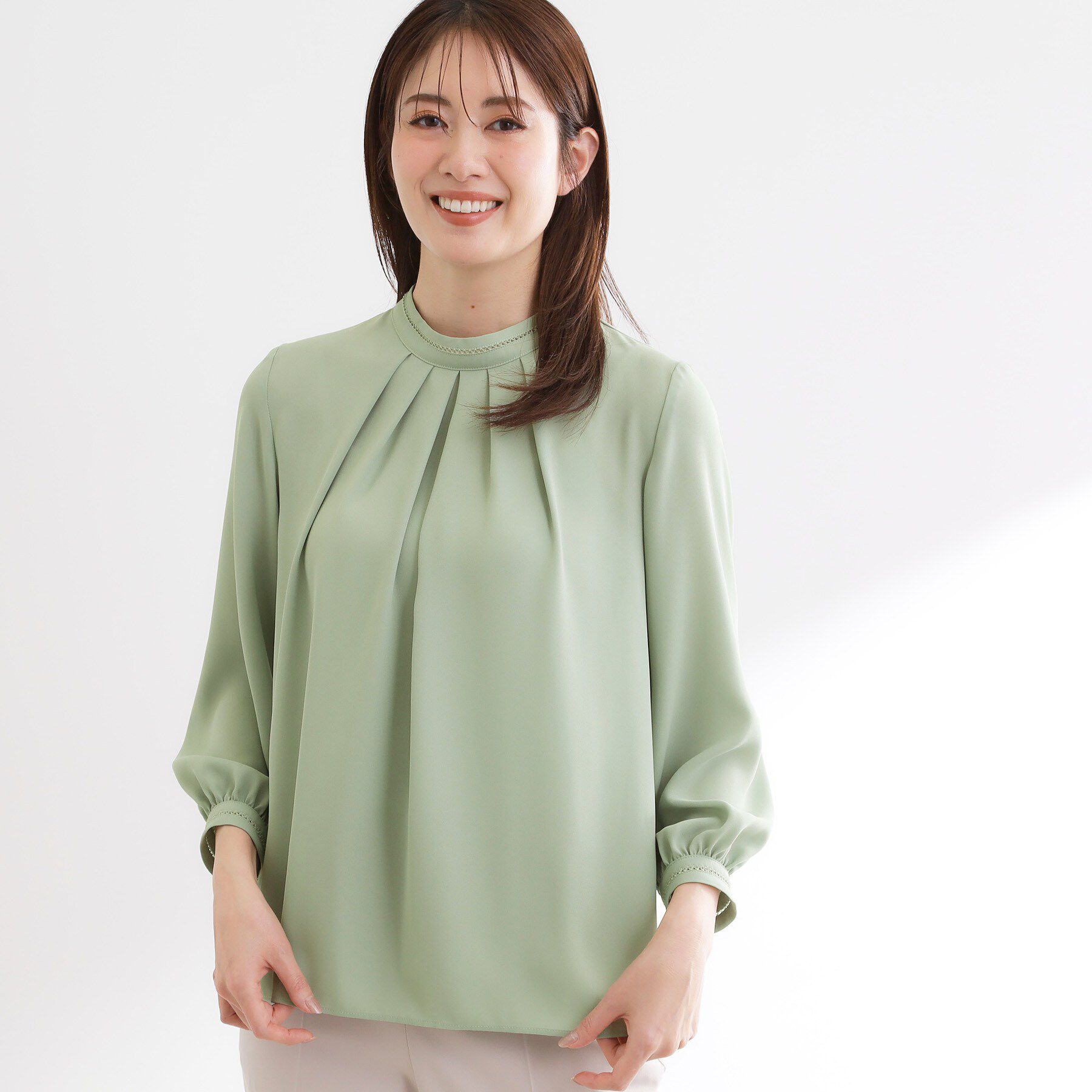 Reflect「タックスタンドカラーブラウス」|シャツ・ブラウス|