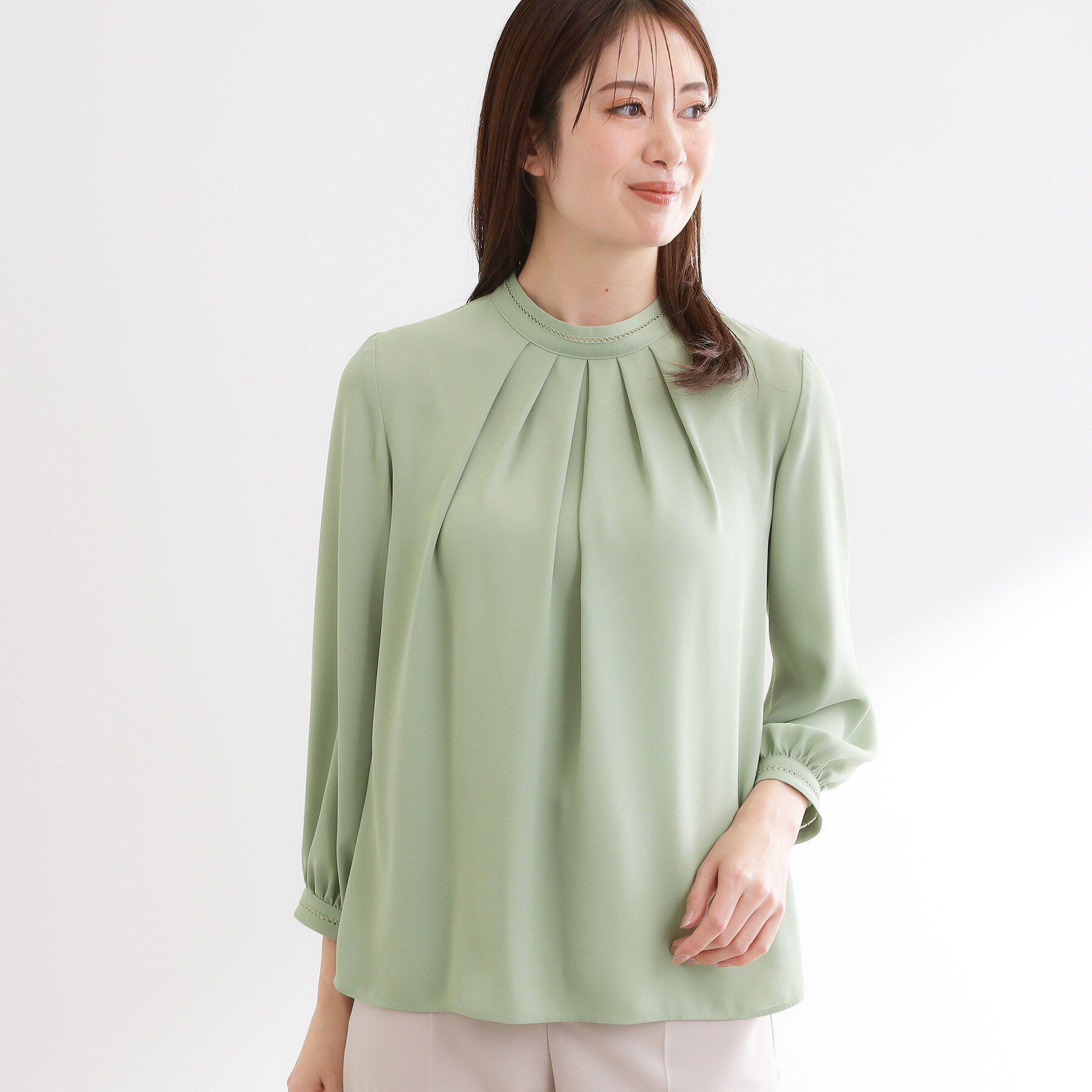 Reflect「タックスタンドカラーブラウス」|シャツ・ブラウス|