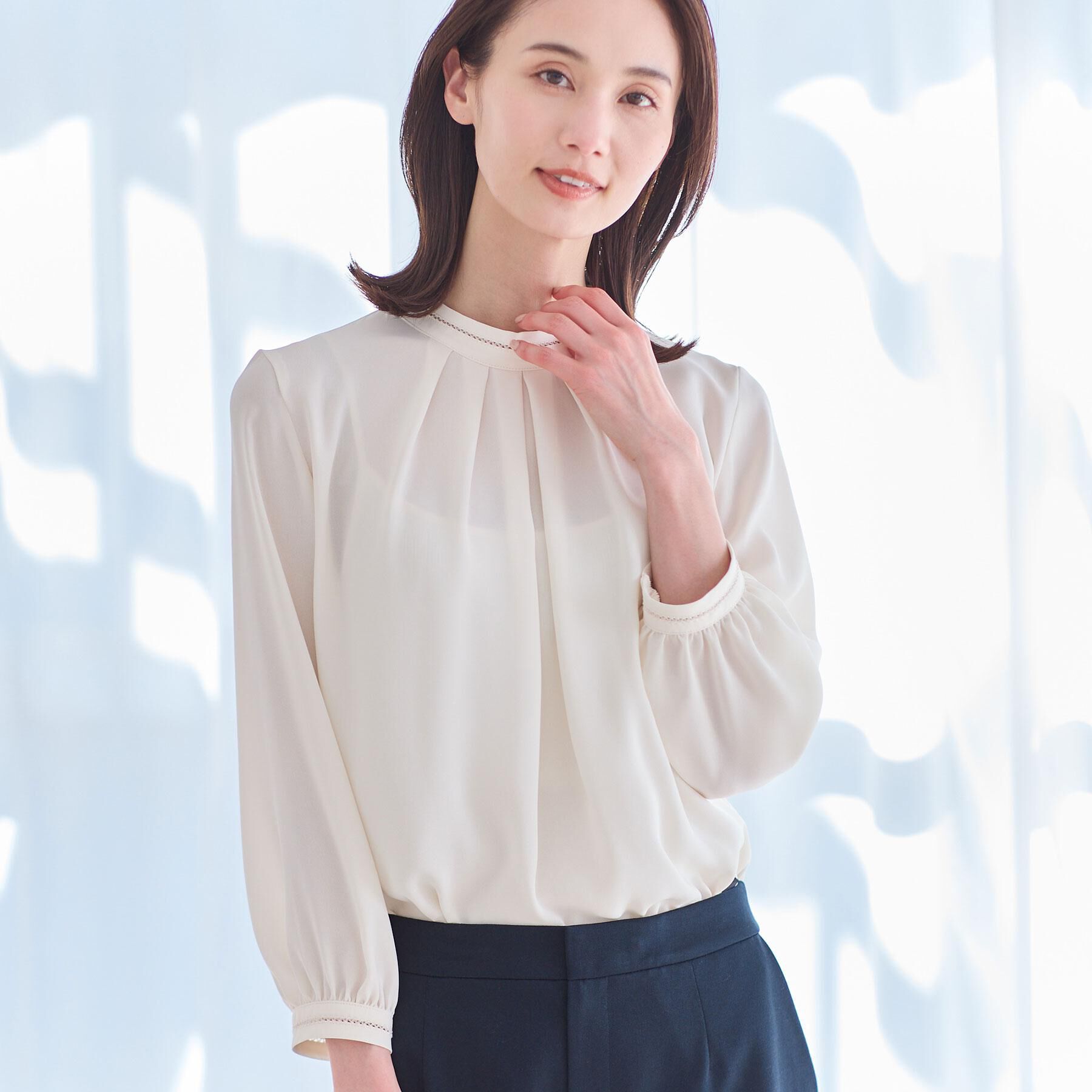 Reflect「タックスタンドカラーブラウス」|シャツ・ブラウス|