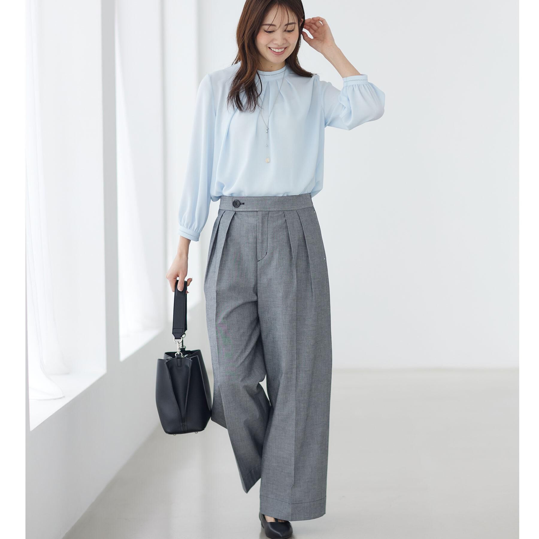 Reflect「タックスタンドカラーブラウス」|シャツ・ブラウス|