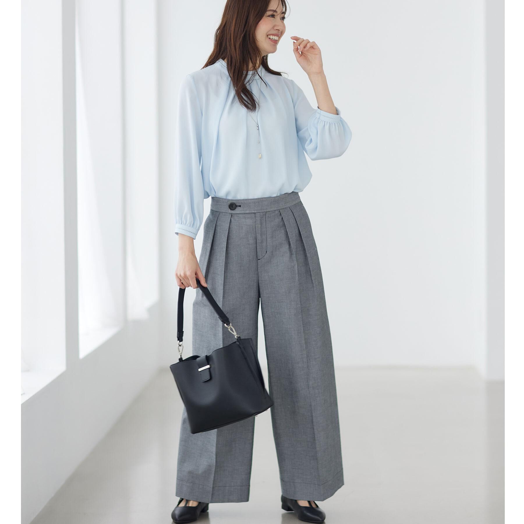 Reflect「タックスタンドカラーブラウス」|シャツ・ブラウス|