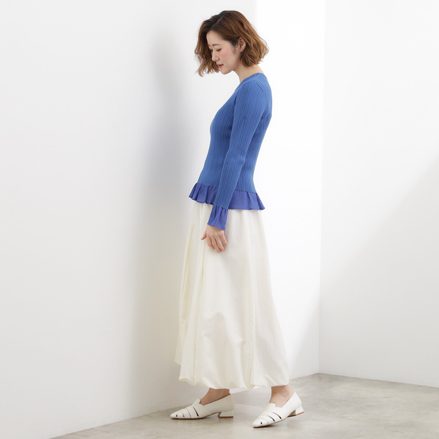 grove「シアーフリルリブニットプルオーバー」|ニット・セーター|